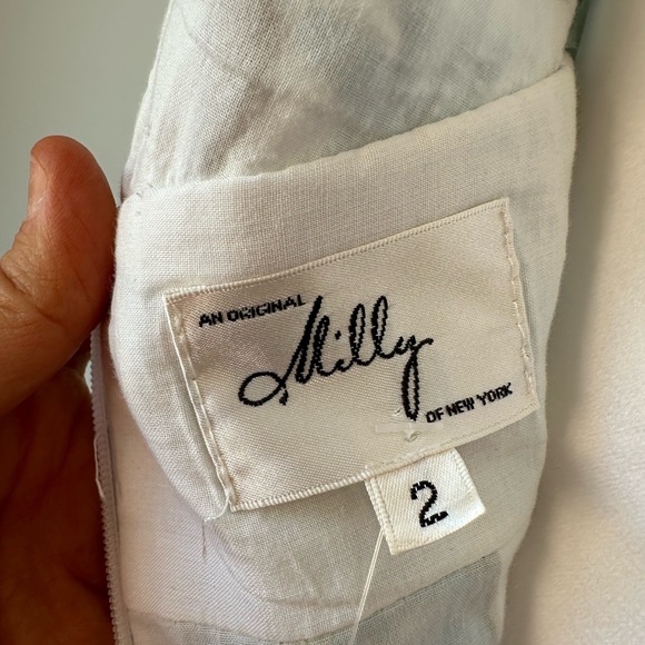 Vintage Milly Green Blue Brown White Embroidered Dress - Picture 13 of 14